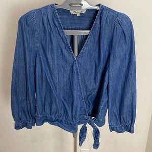 Madewell Denim Wrap Top